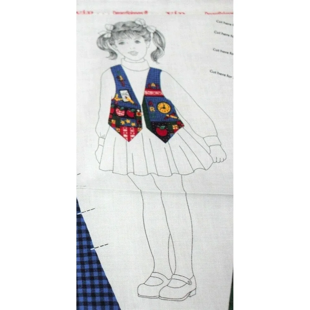Cranston Fabric Panel Pattern Kids Back to School Vest Size XS-L Dreamspinners